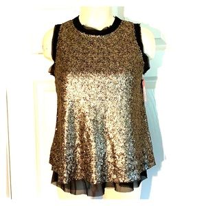 NWT Xhilaration Gold sequin tank